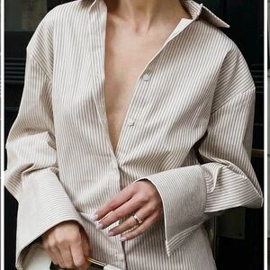 NWOT SZ XS Pinstripe Shirt Dress